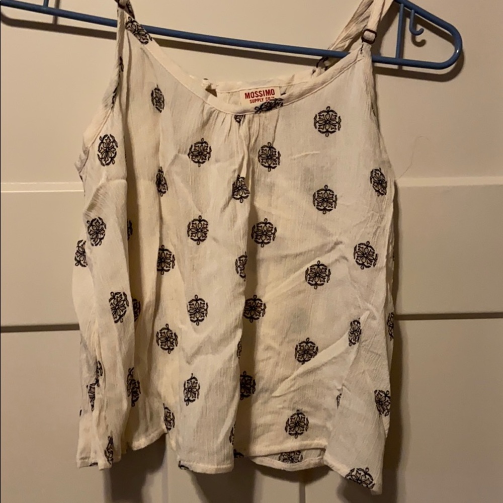 crop patterned flowy tank